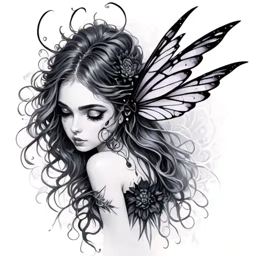 Dark Fairy tattoo design idea
