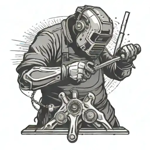 The welder welds the bone. tattoo design idea