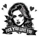 Fuck You Love You tattoo design idea