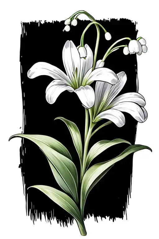 lily of the valley flower design representing tattoo design idea