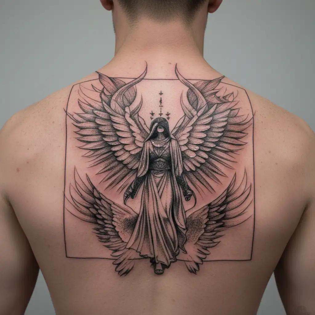 seraphim angel tattoo design idea