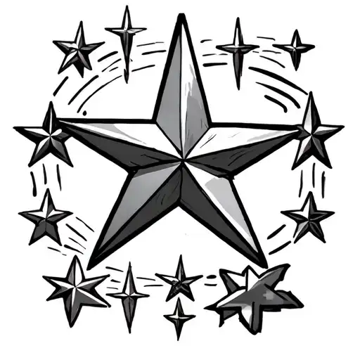 Y2k stars for the forearm, very simple, have it a bit longer tattoo design idea