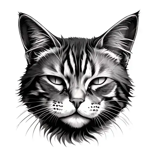 Cat nose print with the rest of the cat's face smooshed into the arm. Some hair, closed eyes, ears, nose, and mouth only tattoo design idea