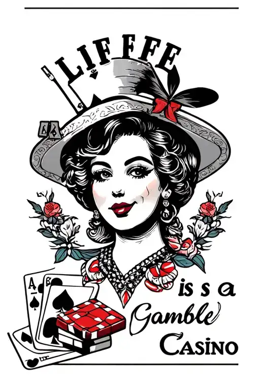 life is a gamble casino  tattoo design idea