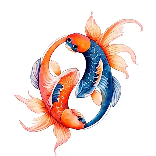 koi fish yin yang tattoo design idea
