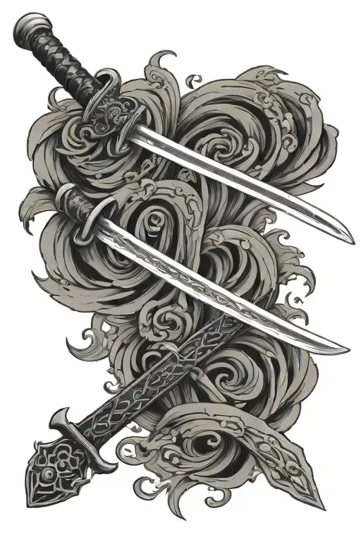 katana sword tattoo design idea