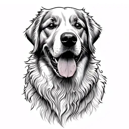 Tattooed Golden Retriever tattoo design idea