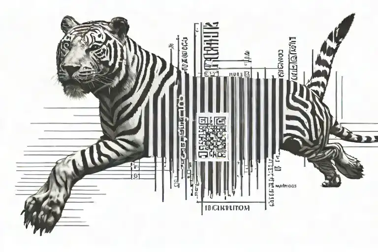 1996 and have barcode below tattoo design idea