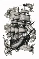 explore dream discover ship navigating tattoo design idea