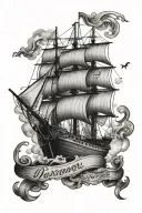explore dream discover ship navigating tattoo design idea