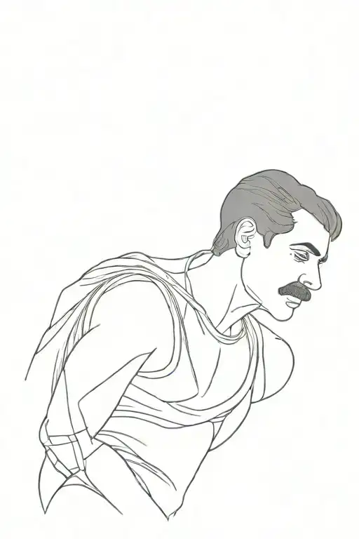 Freddie mercury in his traditional pose tattoo design idea