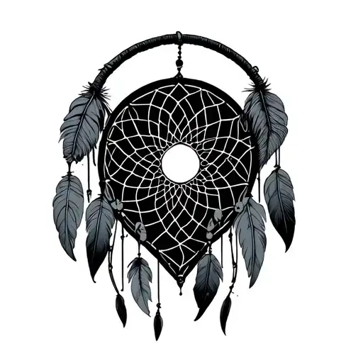 dream catcher with diary of dreams logo combined tattoo design idea