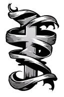 cross with scroll wrapped tattoo design idea