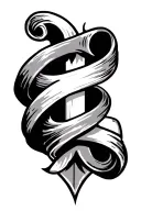 cross with scroll wrapped tattoo design idea