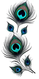 peacock feathers seamless pattern tattoo design idea