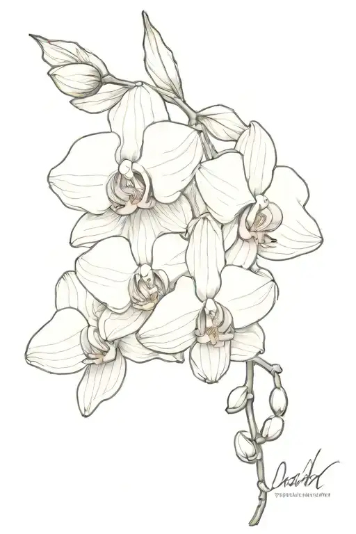 small orchid tattoo with romanian date behind ear tattoo design idea