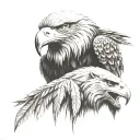 Eagle wolf gorilla elephant totem pole tattoo design idea