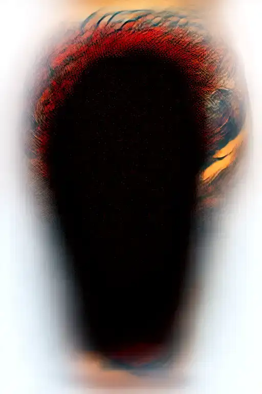 Chinese wood dragon wrapped around arm with single head placed on anterior shoulder with elements of strength, wisdom  tattoo design idea