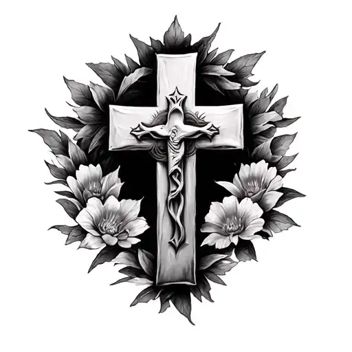 cross tattoo in memory tattoo design idea