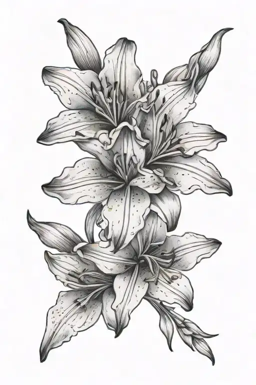 Peruvian Lily flower blooming tattoo design idea