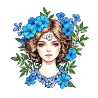 forget me not flowers tattoo design idea