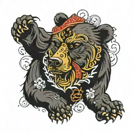 russia orthodox bear tattoo design idea