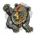 russia orthodox bear tattoo design idea