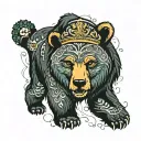 russia orthodox bear tattoo design idea