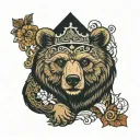 russia orthodox bear tattoo design idea