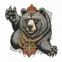 russia orthodox bear tattoo design idea