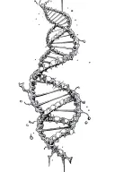 broken dna double helix tattoo design idea