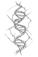 broken dna double helix tattoo design idea