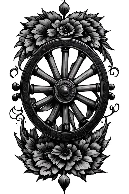romani wheel tattoo design idea