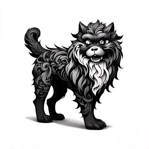 Japanese Foo Dog tattoo design idea