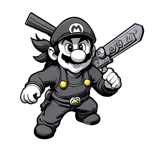 rey boo  Mario Bros tattoo design idea