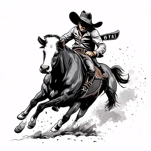 bull rider tattoo design idea