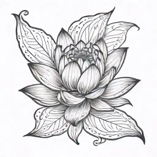 Spinal tattoo: Lotus flower tattoo design idea