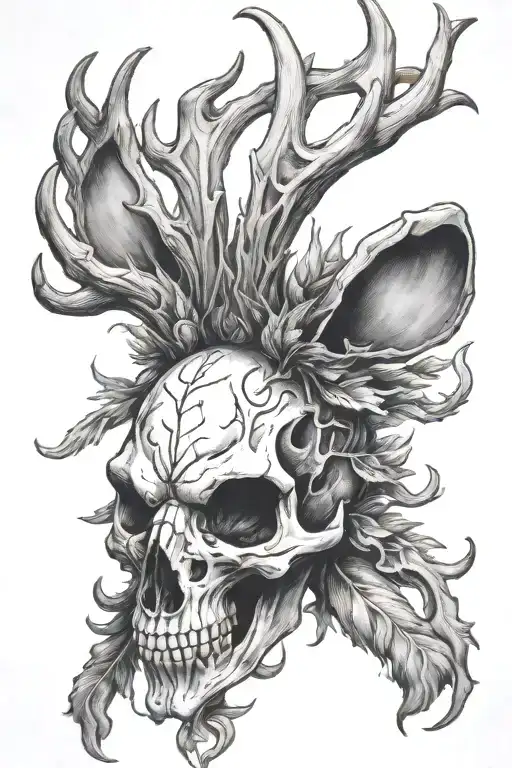 jackalope skull tattoo design idea