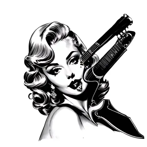 Blonde Pinup Girl tattoo design idea
