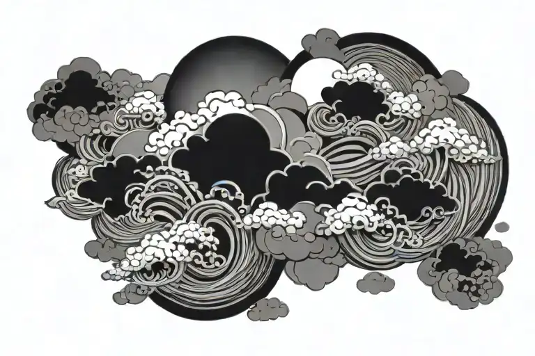 clouds in Japanese style tattoo tattoo design idea