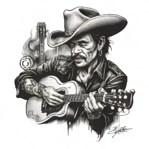 Country music theme tattoo design idea