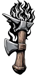 anvil fire Hammer and ax tattoo design idea