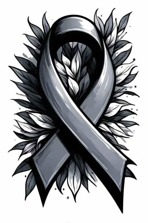 cancer ribbon tattoo design idea