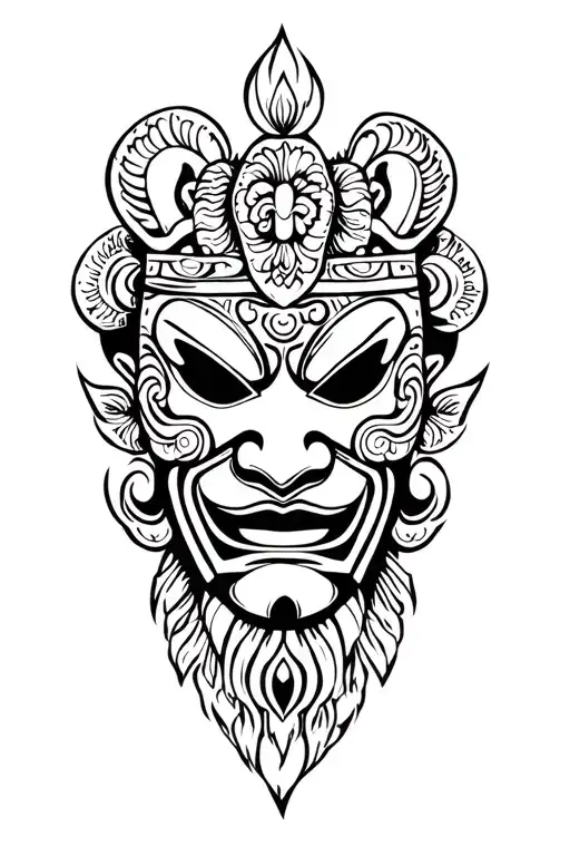 Samuri Mask tattoo design idea