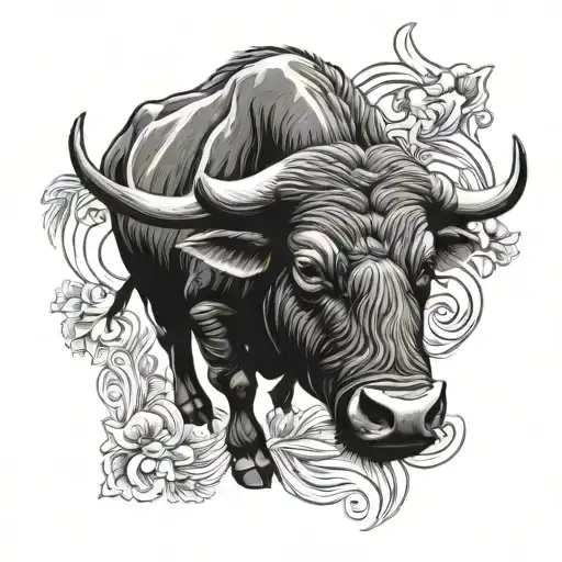 water buffalo tattoo design idea