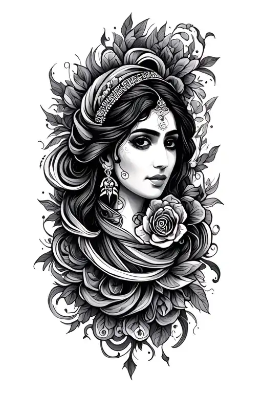 Farsi black background tattoo design idea