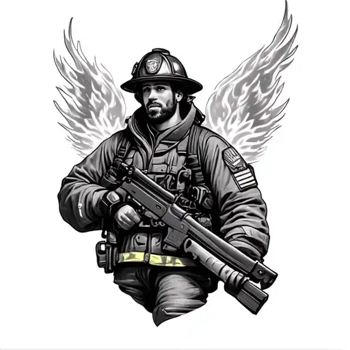 Isaiah 43:2-3 fire fighter tattoo tattoo design idea