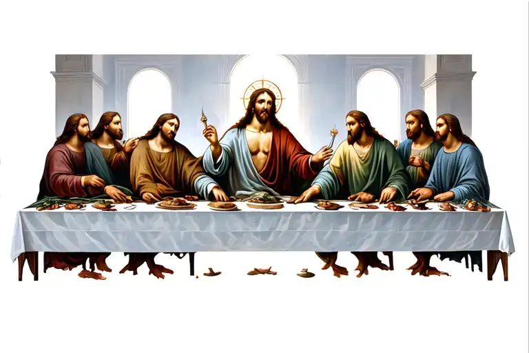 The Last Supper with Jesus Christ and Black Apostles tattoo design idea