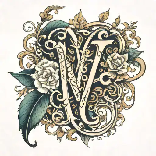 initials MV maxim Victoria tattoo design idea