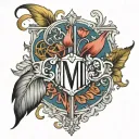initials MV maxim Victoria tattoo design idea